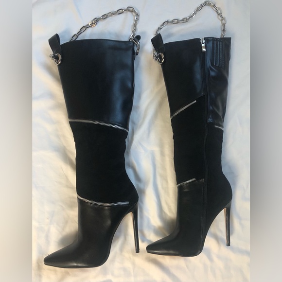 AZALEA WANG DO IT ALL OVER STILETTO BOOTS SIZE: 9 - Picture 4 of 7